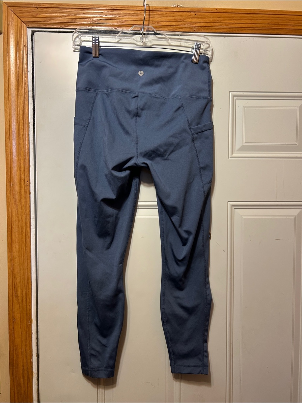 90 Degrees High-Rise Pocket Leggings in Slate Blue M